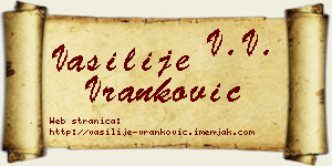Vasilije Vranković vizit kartica